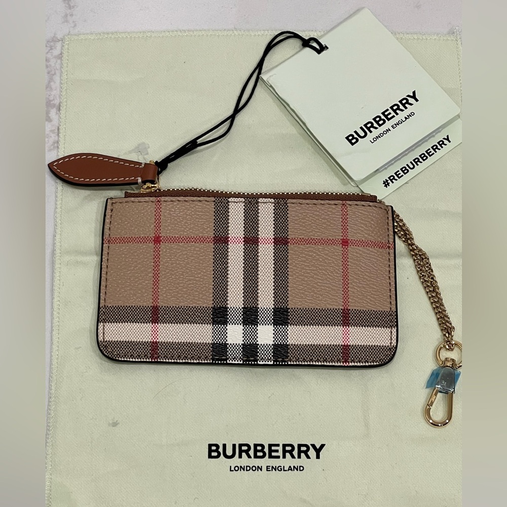 NWT Check Strap Coin Case